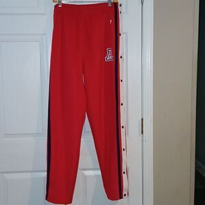 Russell red white blue tear away athletic basketball sports pants Sz NWOT